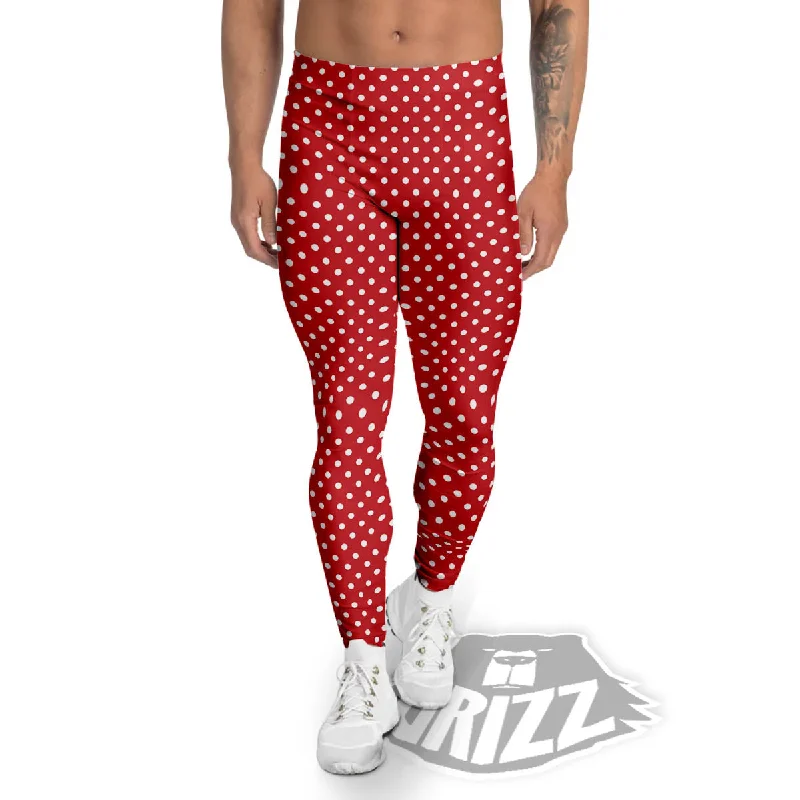 Special Savings Polka Dot Christmas Print Pattern Men's Leggings