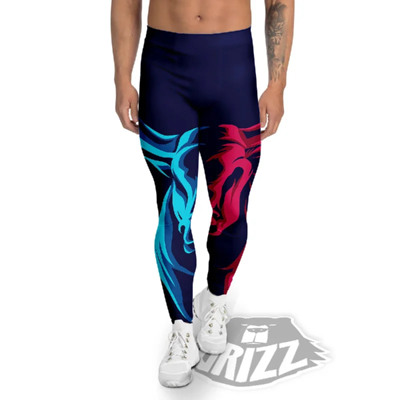 Clearance Items Portrait Bull Print Men's Leggings