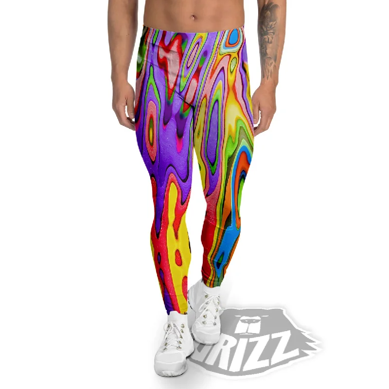 Super Deal Psychedelic Colorful Print Men's Leggings