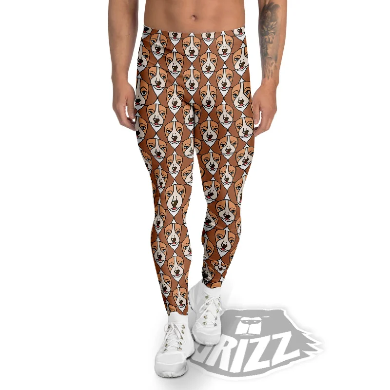 Members Only Puppy Adorable Beagle Print Pattern Men's Leggings