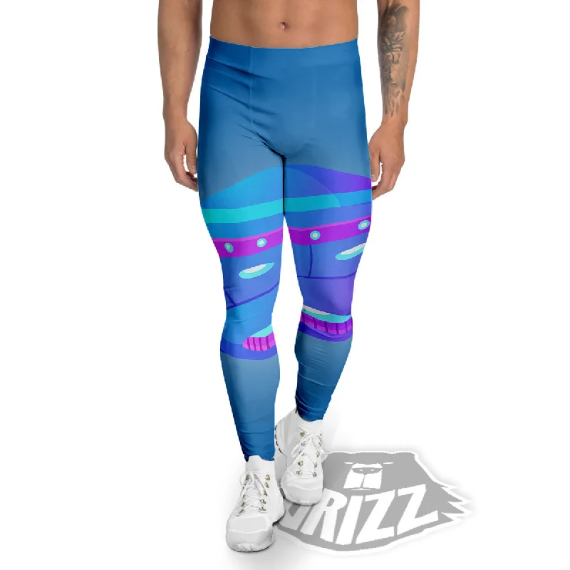 Clearance Sale Purple Pink UFO Print Men's Leggings