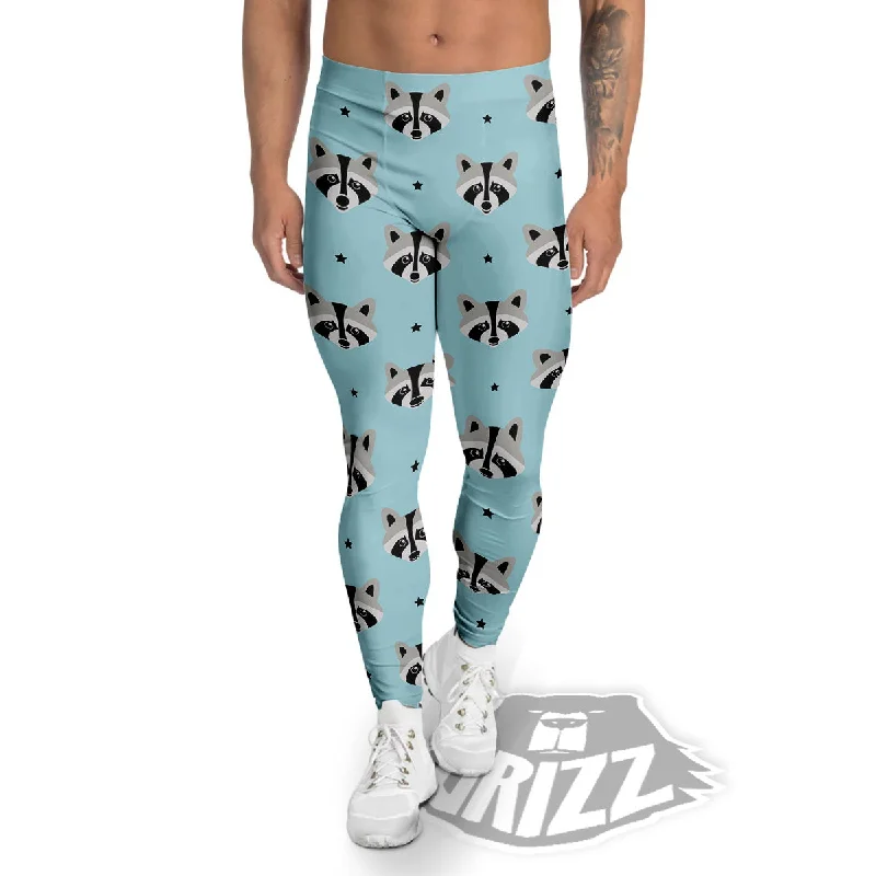 Discount Deals Raccoon Cartoon Print Pattern Men's Leggings