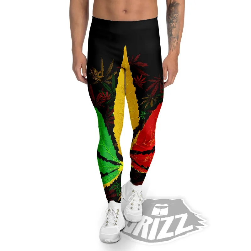 Crazy Deals Rasta Cannabis Print Men's Leggings