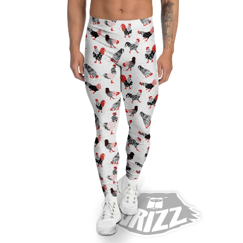 Warehouse Sale Rooster Chinese Print Pattern Men's Leggings