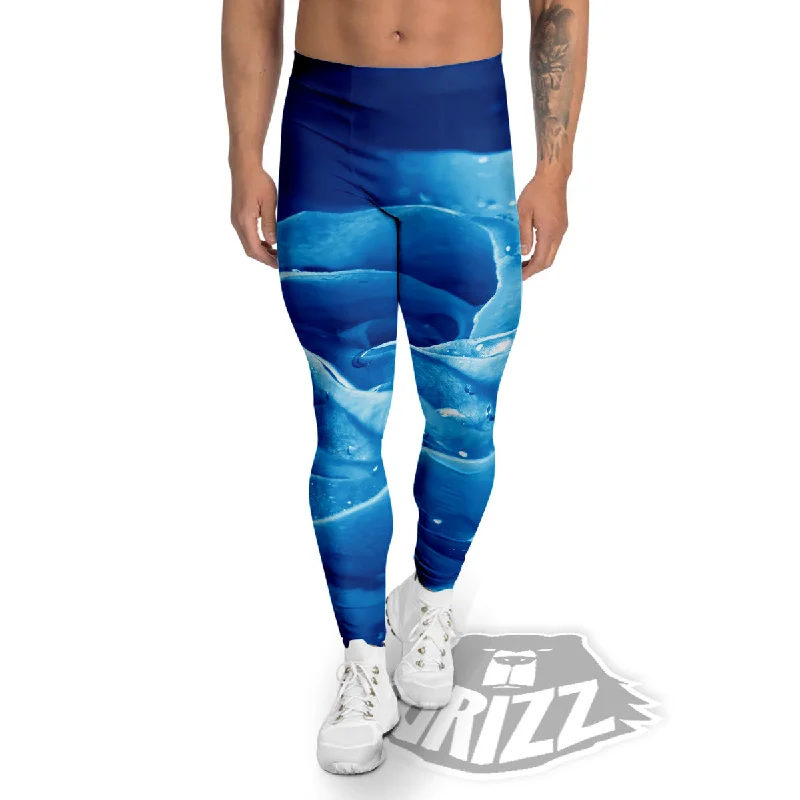 Price Blitz Rose Blue Print Men's Leggings