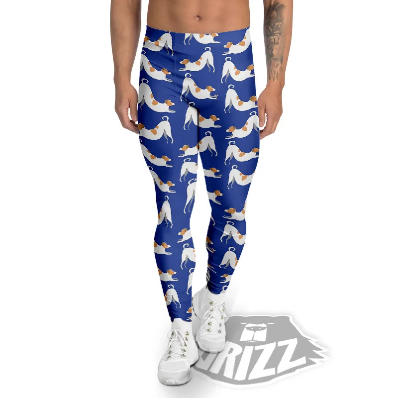 Loyalty Reward Russell Terrier Blue Jack Print Pattern Men's Leggings