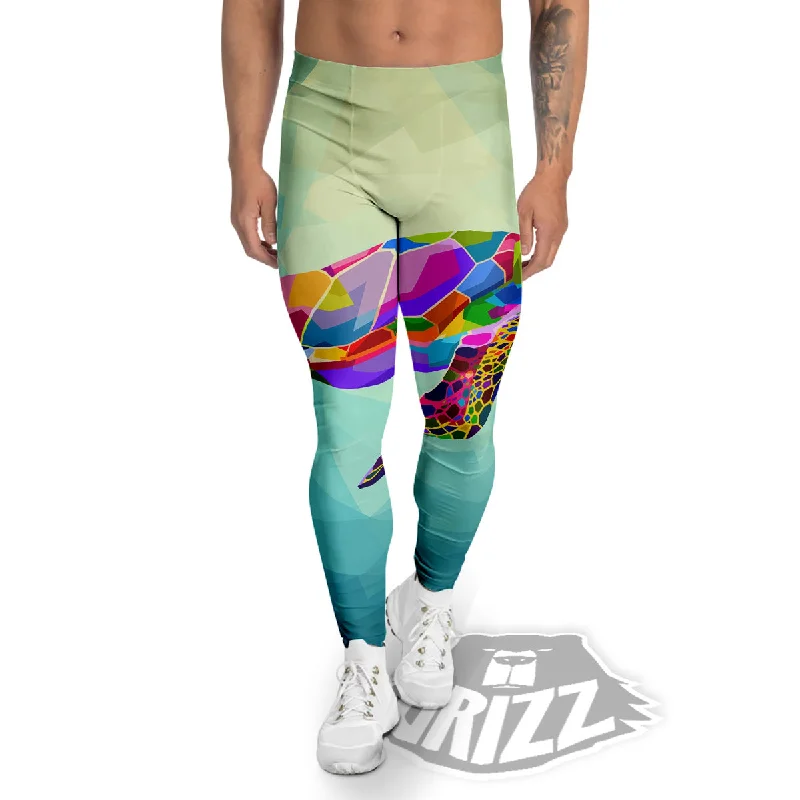 Holiday Sale Sea Turtle Colorful Print Men's Leggings
