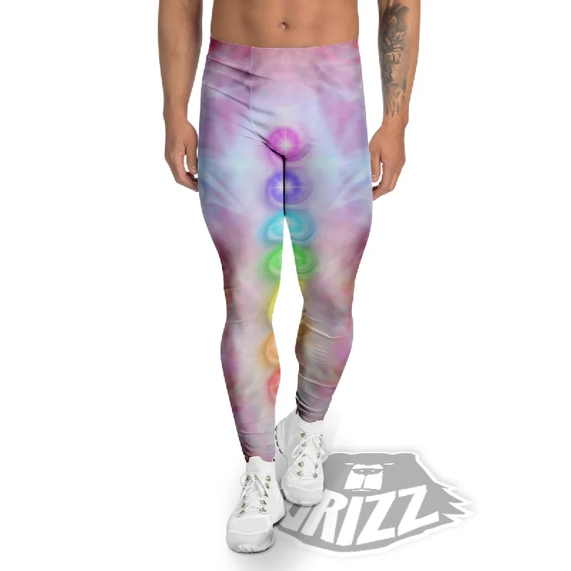 Super Sale Seven Chakras Colorful Print Men's Leggings