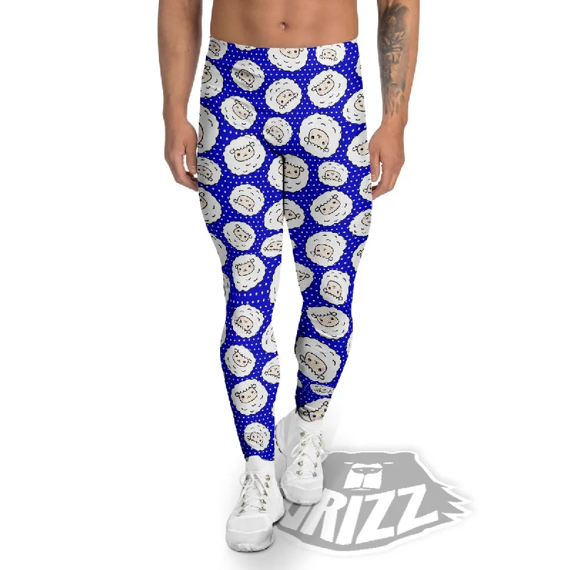 Special Discount Sheep Cartoon Print Pattern Men's Leggings