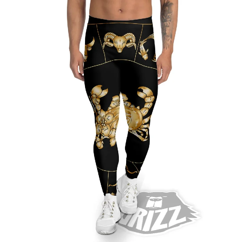 Price Rollback Signs Astrological And Cancer Print Men's Leggings