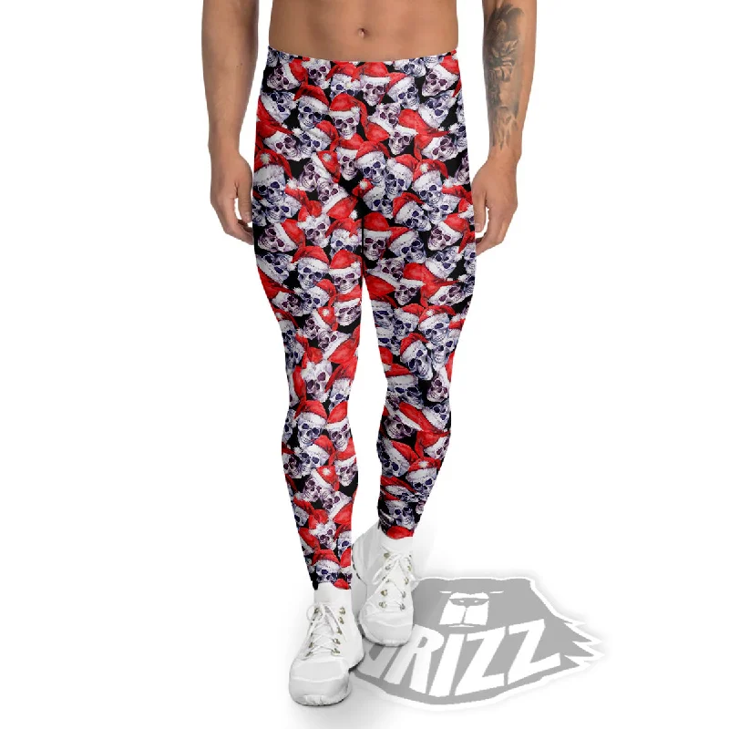 Fantastic Offers Skull Christmas Santa Print Pattern Men's Leggings