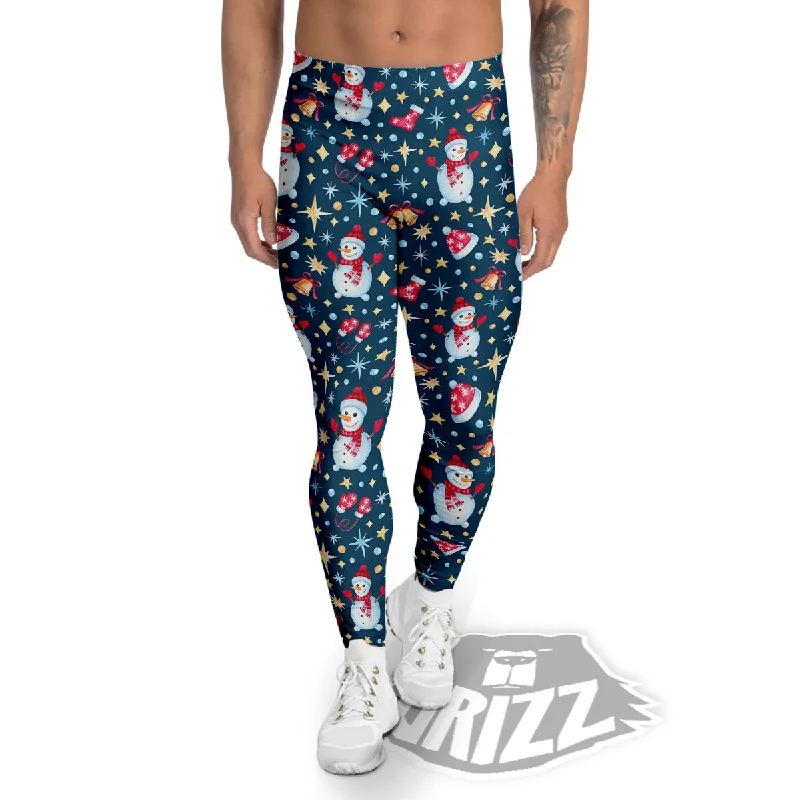 Huge Savings Snowman Christmas Print Pattern Men's Leggings
