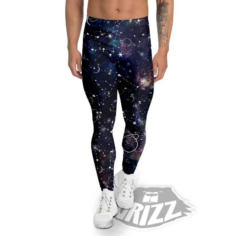 Crazy Savings Space Constellation Galaxy Print Men's Leggings