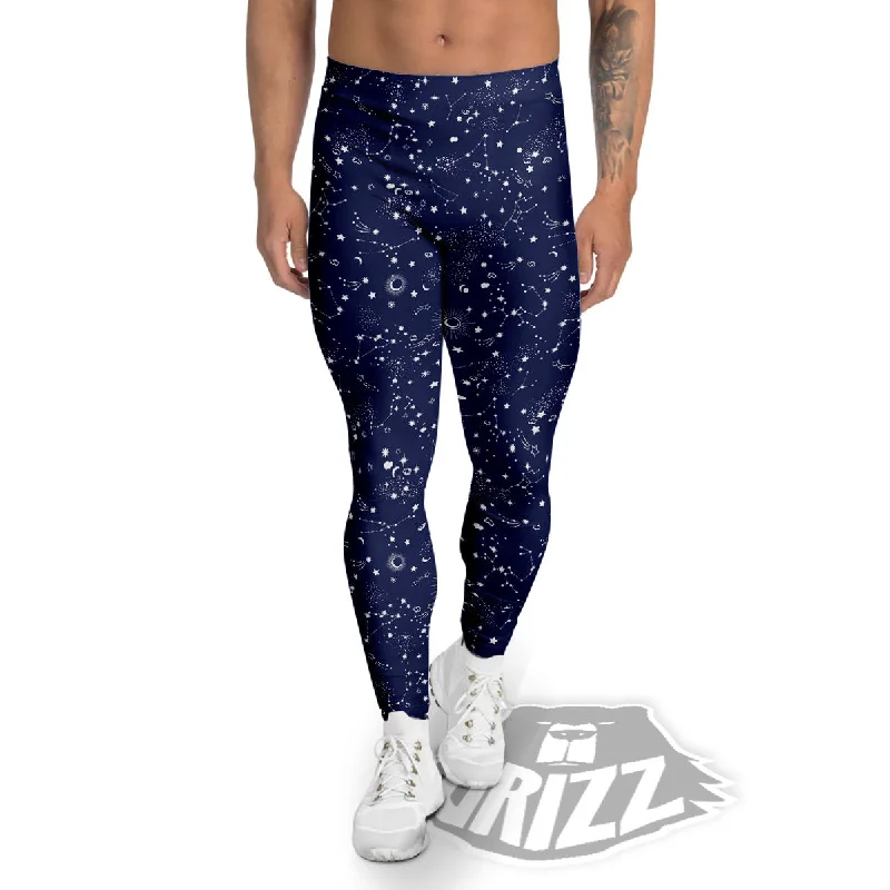 Deal of the Week Space Constellation Print Pattern Men's Leggings