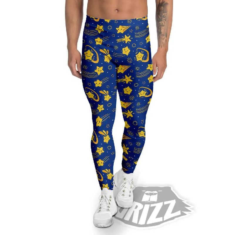 Value Deals Star Cartoon Print Pattern Men's Leggings