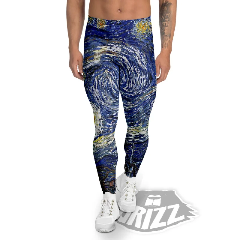 Take Advantage Starry Night Print Men's Leggings