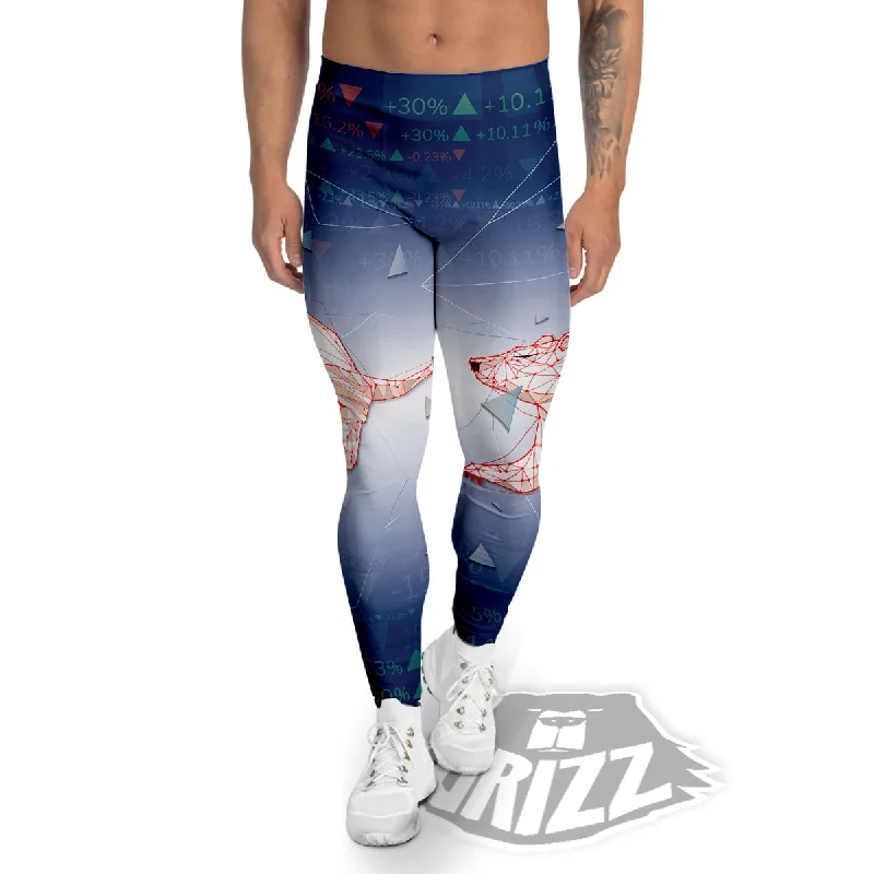 Savings Galore Stock Market Bear And Bull Print Men's Leggings