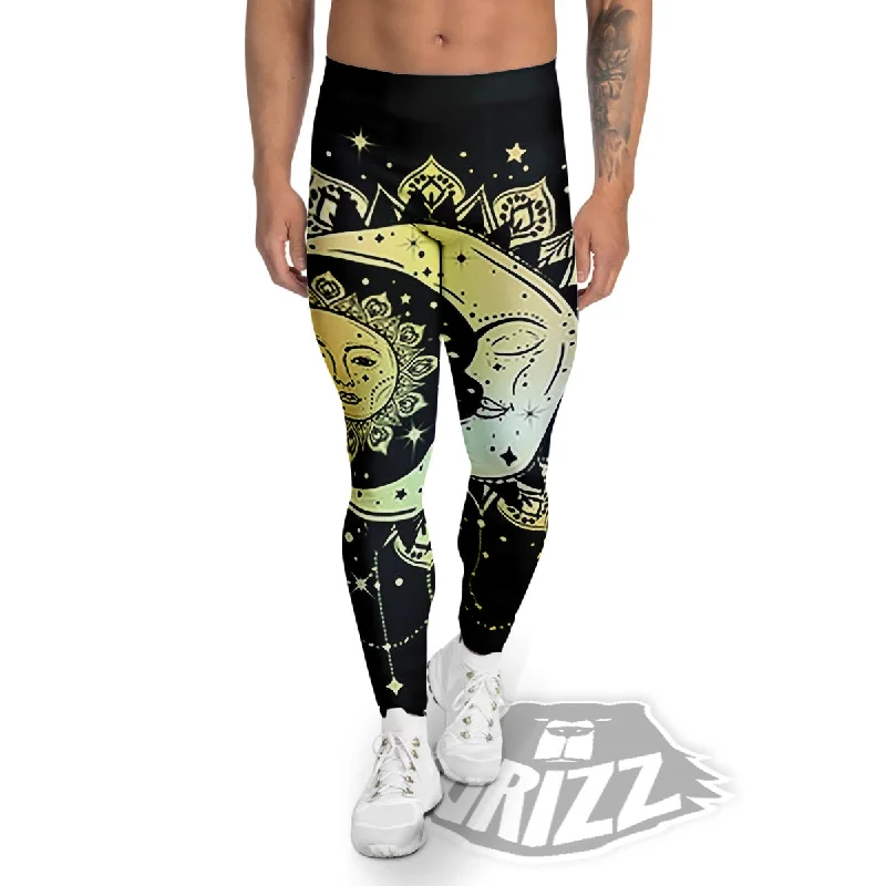 Fantastic Offers Sun And Bohemian Moon Print Men's Leggings