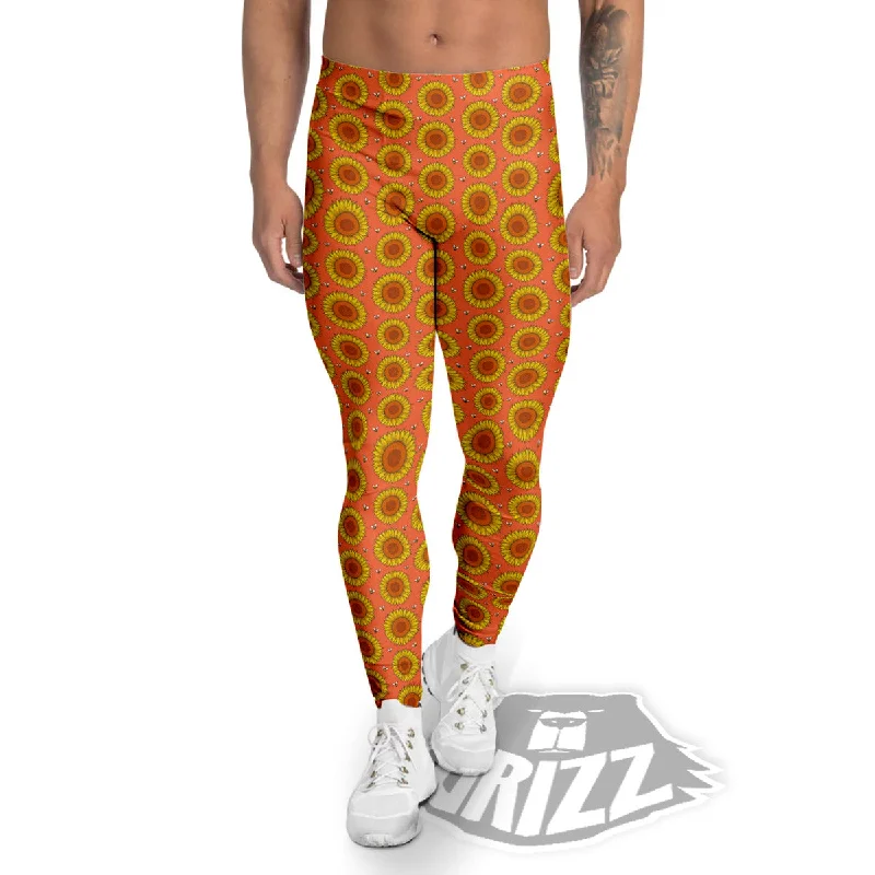 Amazing Deals Sunflower Classic Vintage Print Pattern Men's Leggings