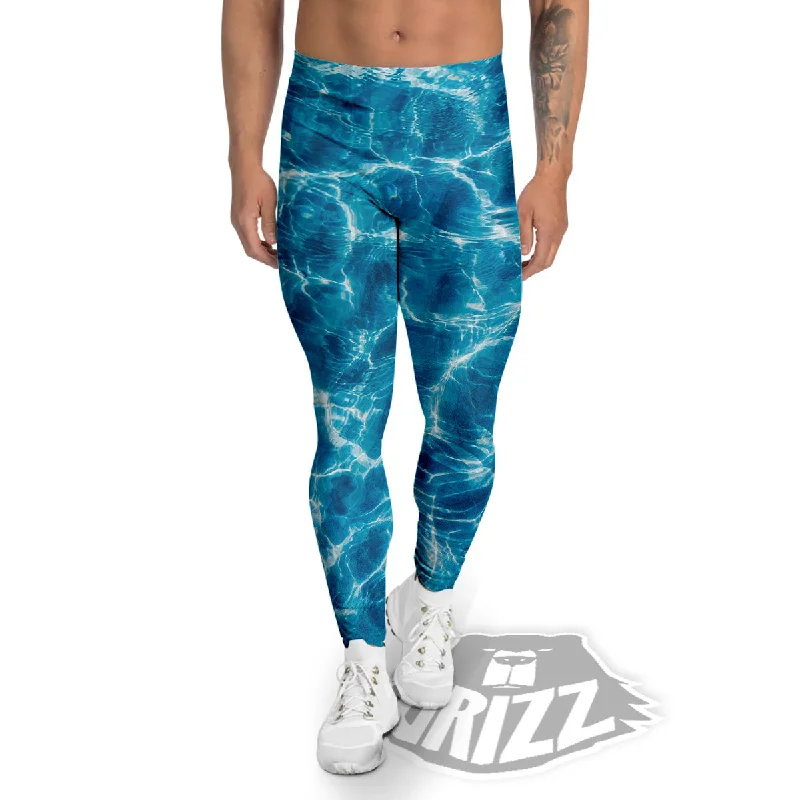 Price Fest Surface Water Blue Print Men's Leggings