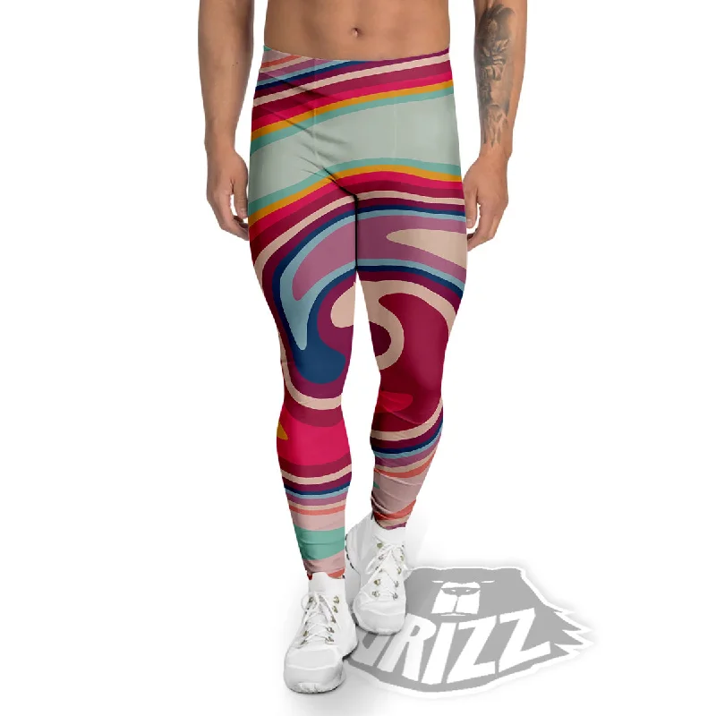 Price Smash Swirl Colorful Print Men's Leggings