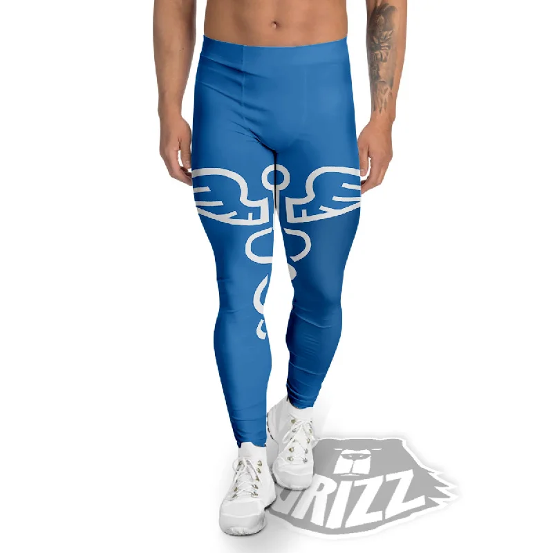 Overstock Sale Symbol Caduceus Print Men's Leggings