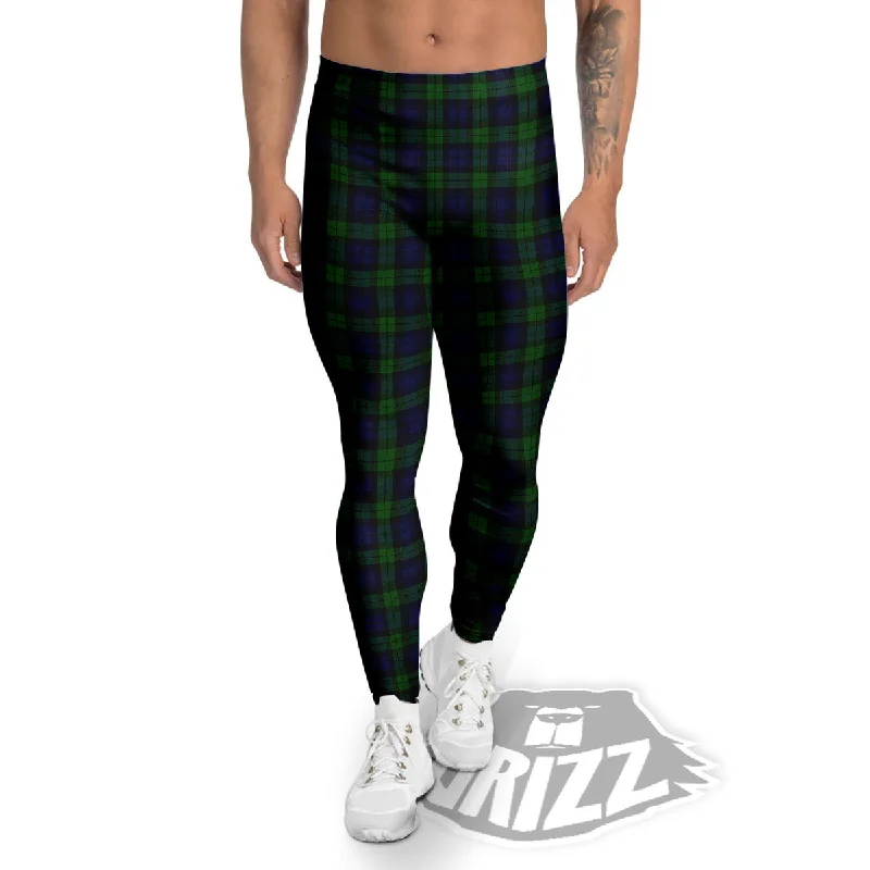 Loyalty Reward Tartan Black Watch Print Pattern Men's Leggings