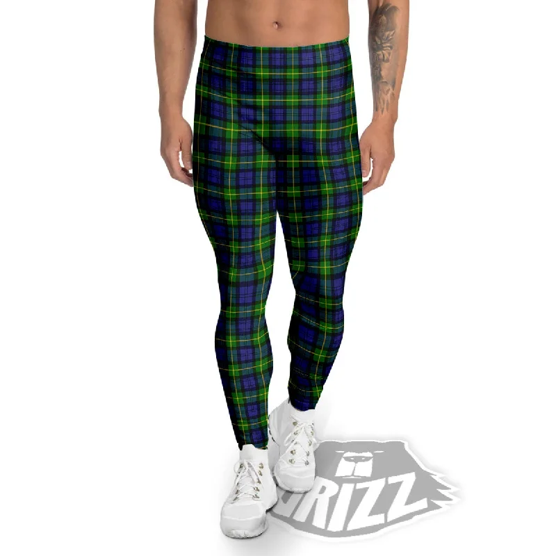 Buy More, Save More Tartan Green And Blue Print Pattern Men's Leggings