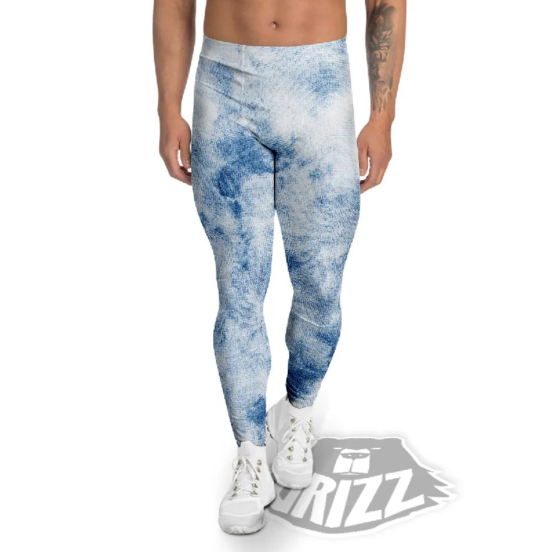Special Price Tie Dye Blue Print Men's Leggings
