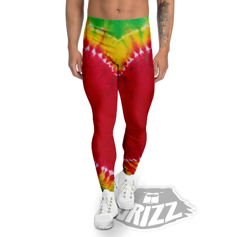 Discount Deals Tie Dye Colorful Heart Print Men's Leggings