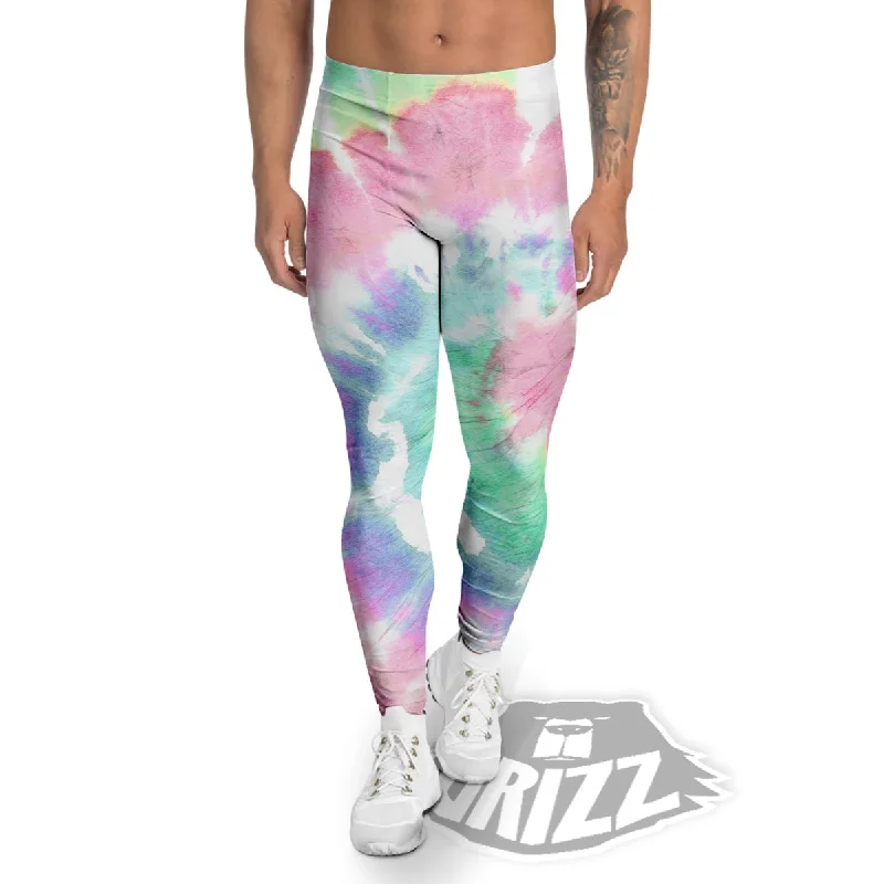 Best Bargains Tie Dye Colorful Spiral Print Men's Leggings