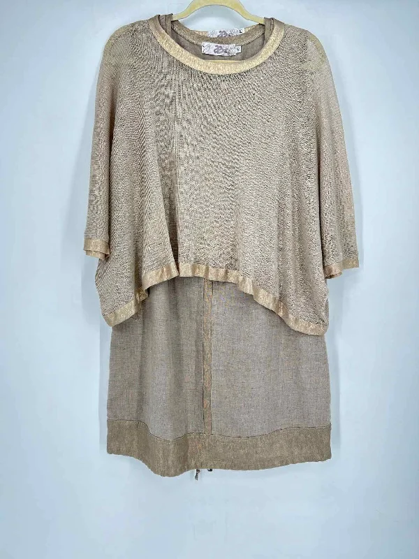 YEAR-End Clearance AB Nahlik Size M/L Desert Tan Linen 2 PC Dress