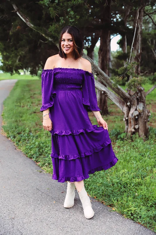 Limited Time Discount Alice Midi Dress-Purple