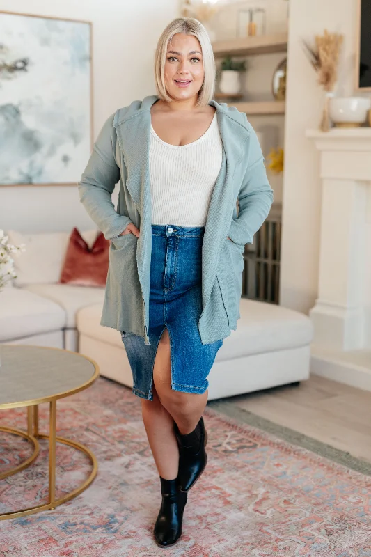Can't Miss Always Be There Cargo Denim Skirt