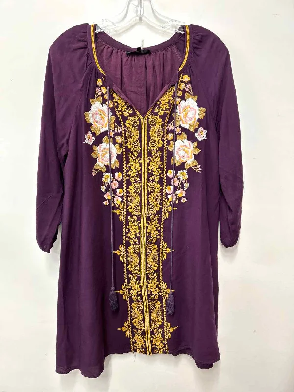 Shop and Save Andre By Unit Size M Purple Embroidered Dress