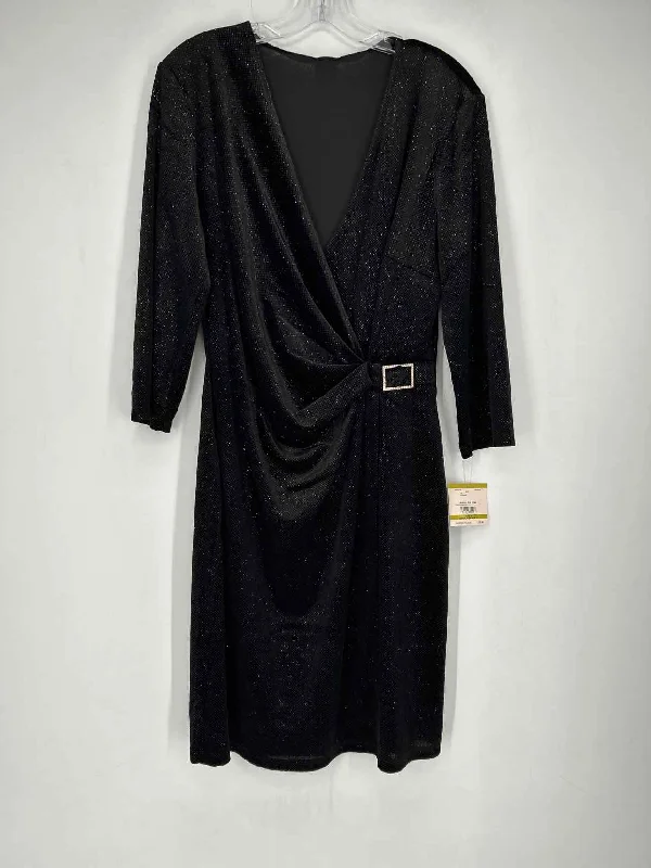 Deal Zone Anne Klein Size 14 Black Glitter Velvet NWT Dress