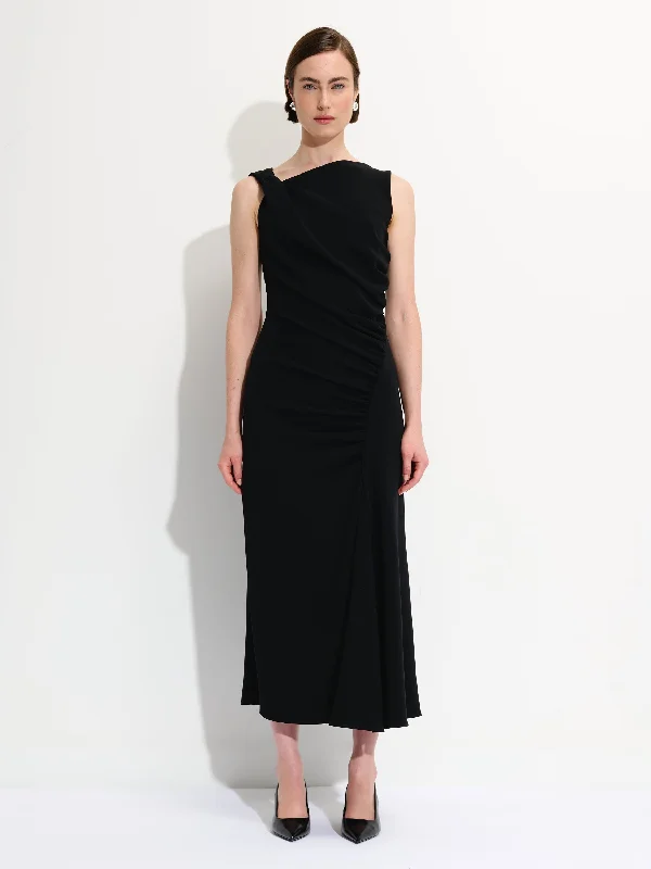 Huge Discounts Asymmetrical Gathered Dress