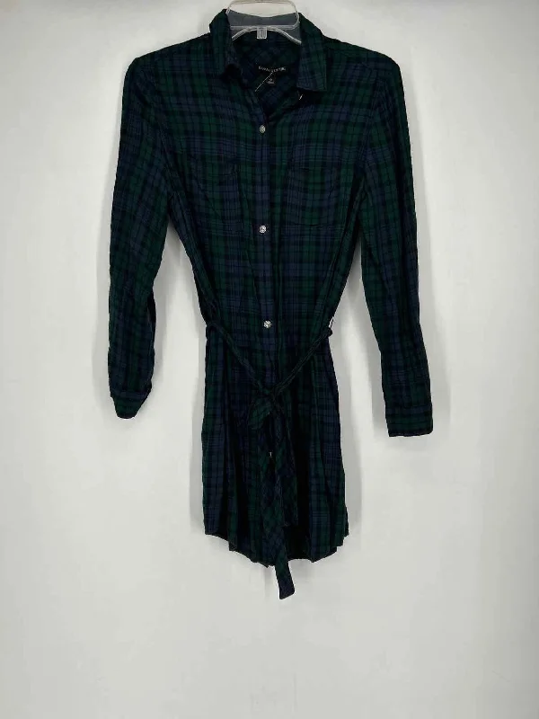 Savings Event Banana Republic Size 0 Green Blackwatch Plaid Dress