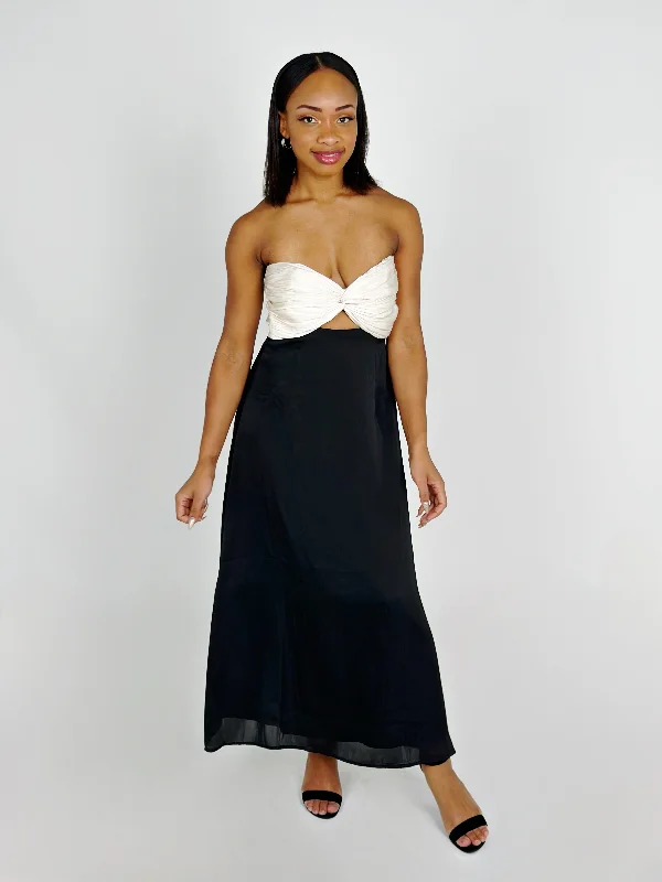 Special Discount Black Block Midi Dress
