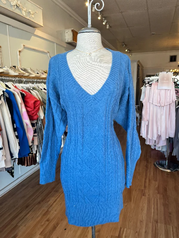 Bargain Blast Blue Sweater Dress