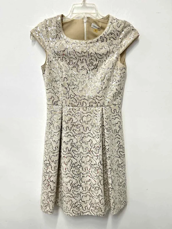 Incredible Offers Calvin Klein Size 4 Champagne Sparkle Dress