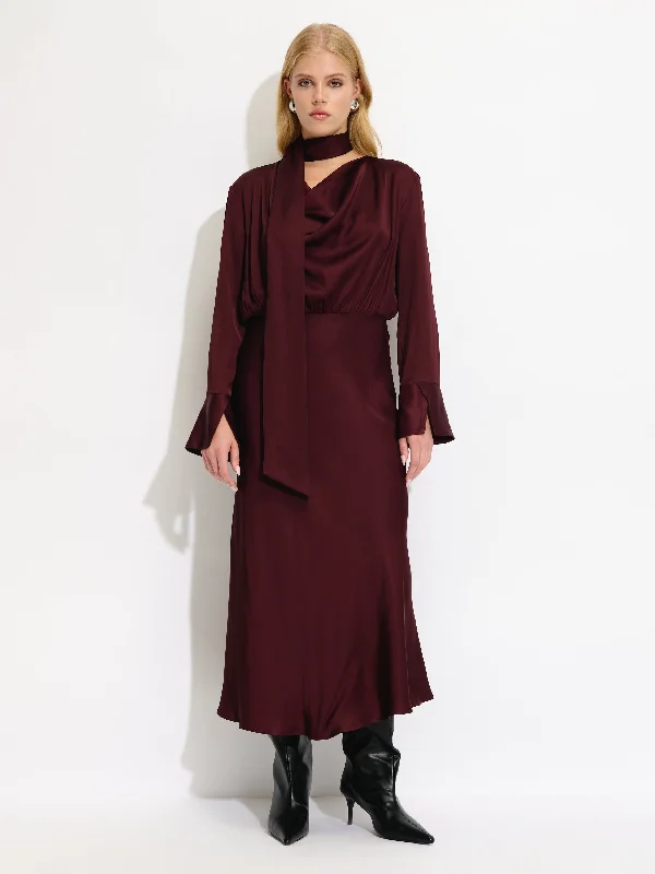Can't Be Beat Cowl Neck Long Sleeve Dress