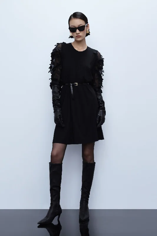 Sneak Peek Sale Dress with textured sleeves
