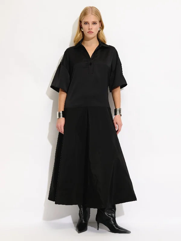 YEAR-End Clearance Dual Fabric A-line Dress