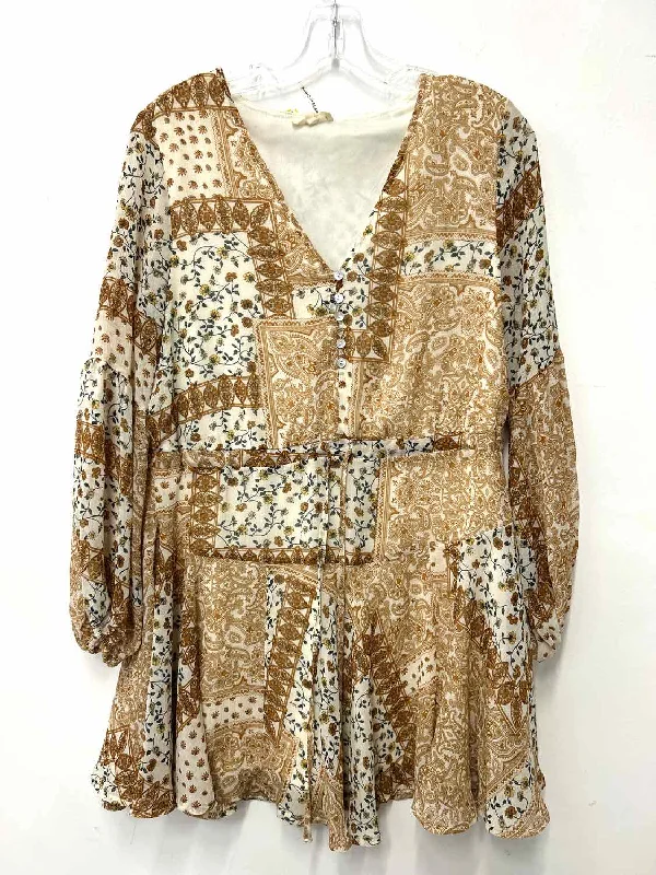 Flash Deals Entro Size S Tan Floral Dress