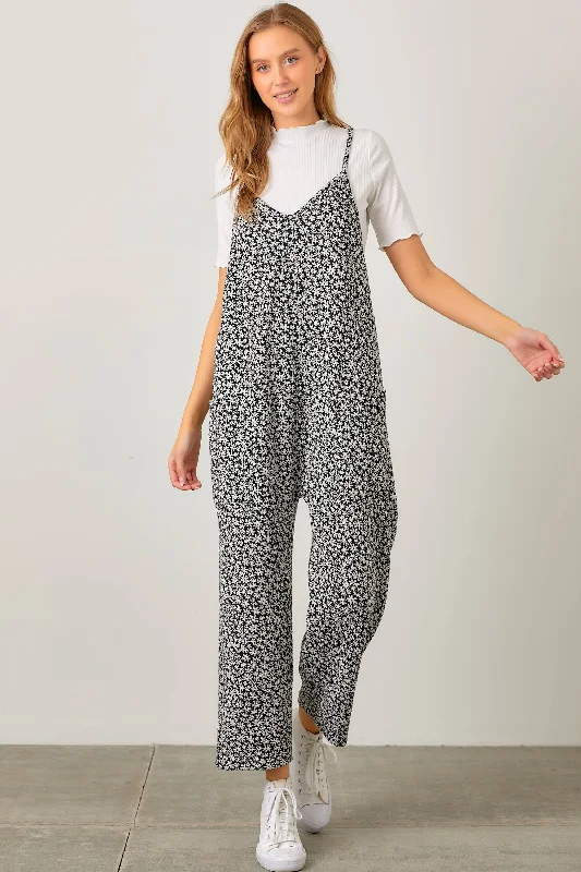 Savings Galore FLORAL JACQUARD KNIT OVERALL