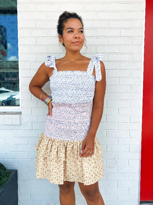 Price Cut Floral Smocked Dress
