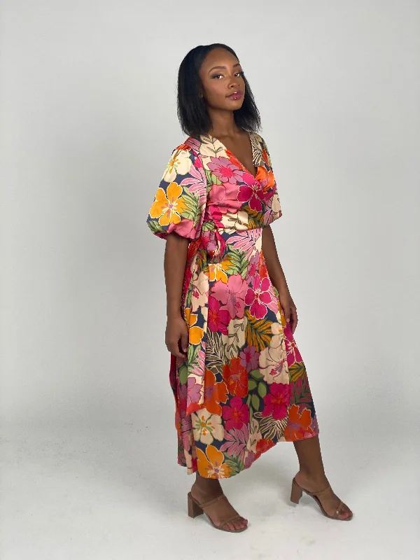Stock Up and Save Floral Wrap Dress