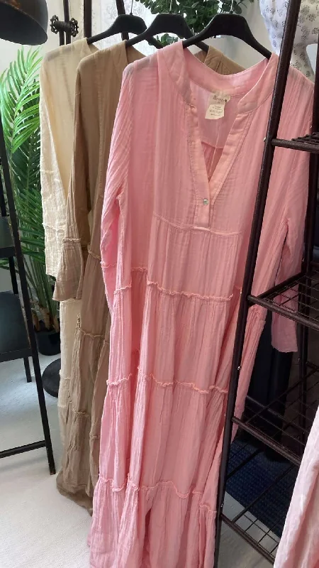 Best Bargains Gina Tiered casual Cotton Dress