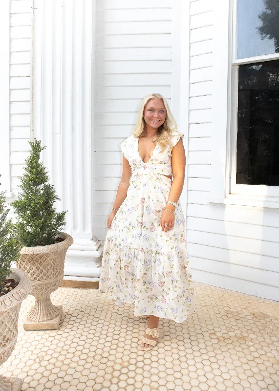 Daily Specials Hydrangea Fields Cut Out Dress